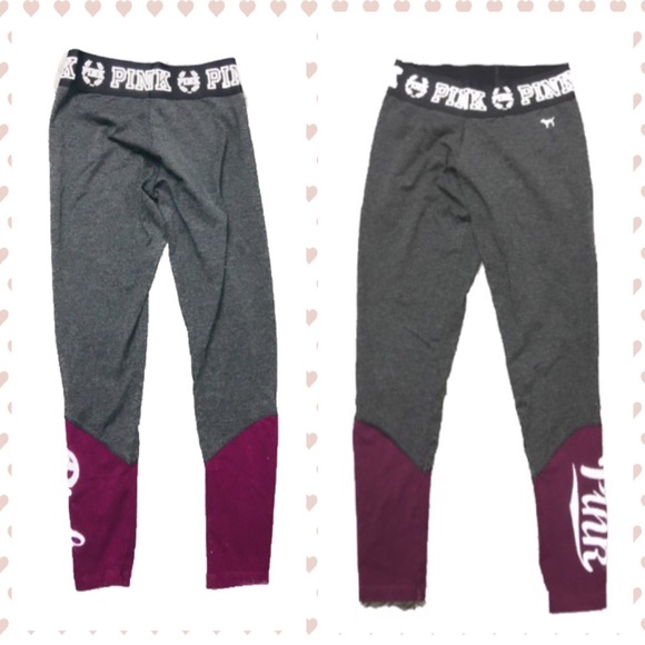 PINK Victoria's Secret Pants - Pink color block logo yoga pants